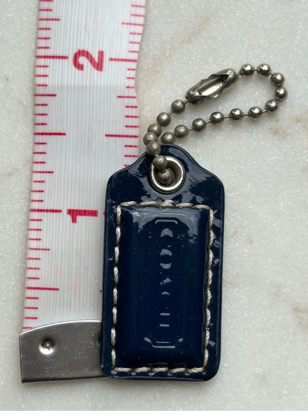 Coach Hangtag Navy Blue Patent Nickel Replacement